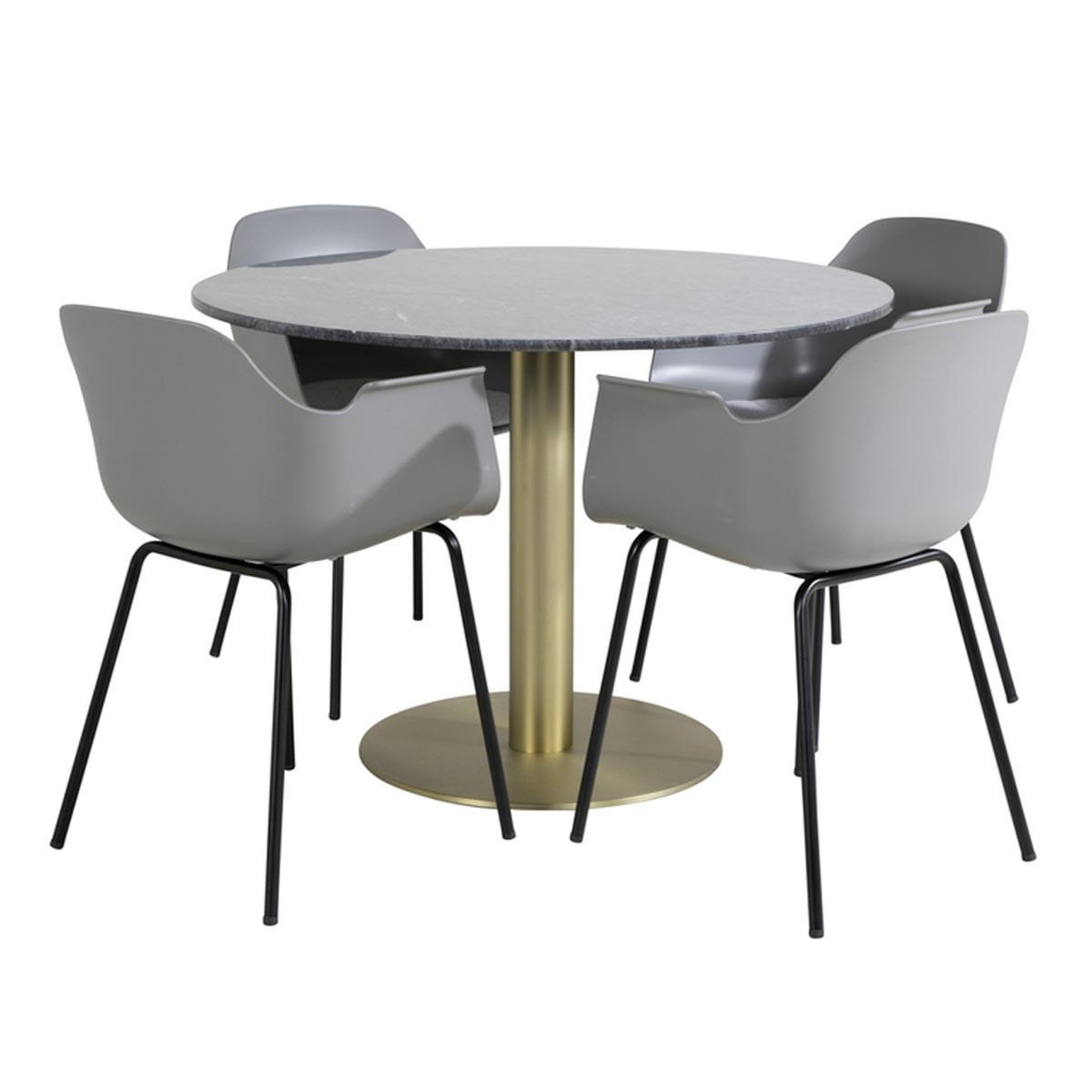 Paris Prix Ensemble table à manger & 4 chaises  estelle ii & comfort  106cm gris foncé & gris