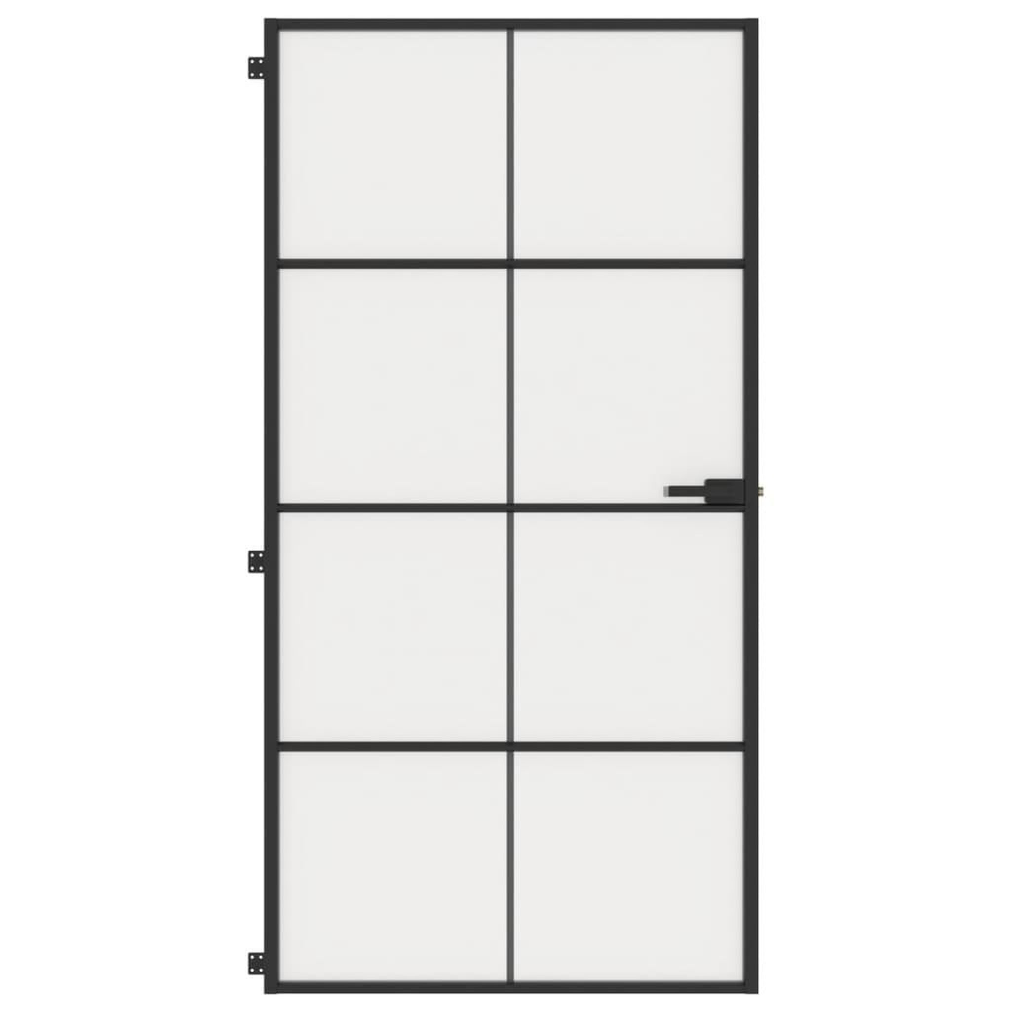 Voir la diapositive 3 : VIDAXL Porte interieure mince noir verre trempe aluminium
