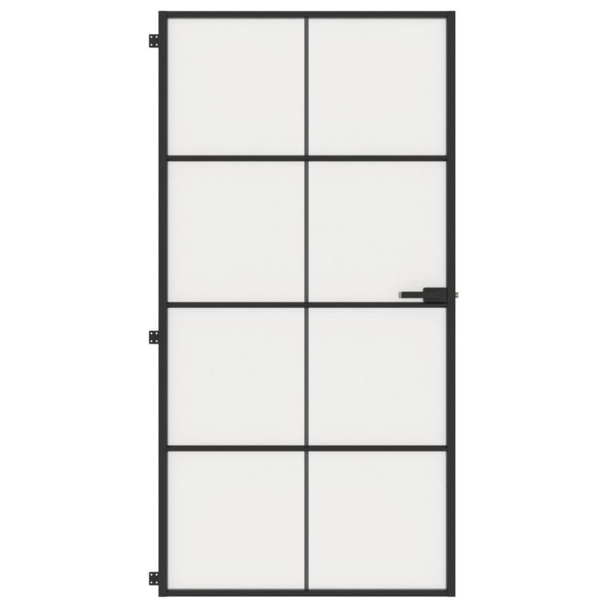 VIDAXL Porte interieure mince noir verre trempe aluminium