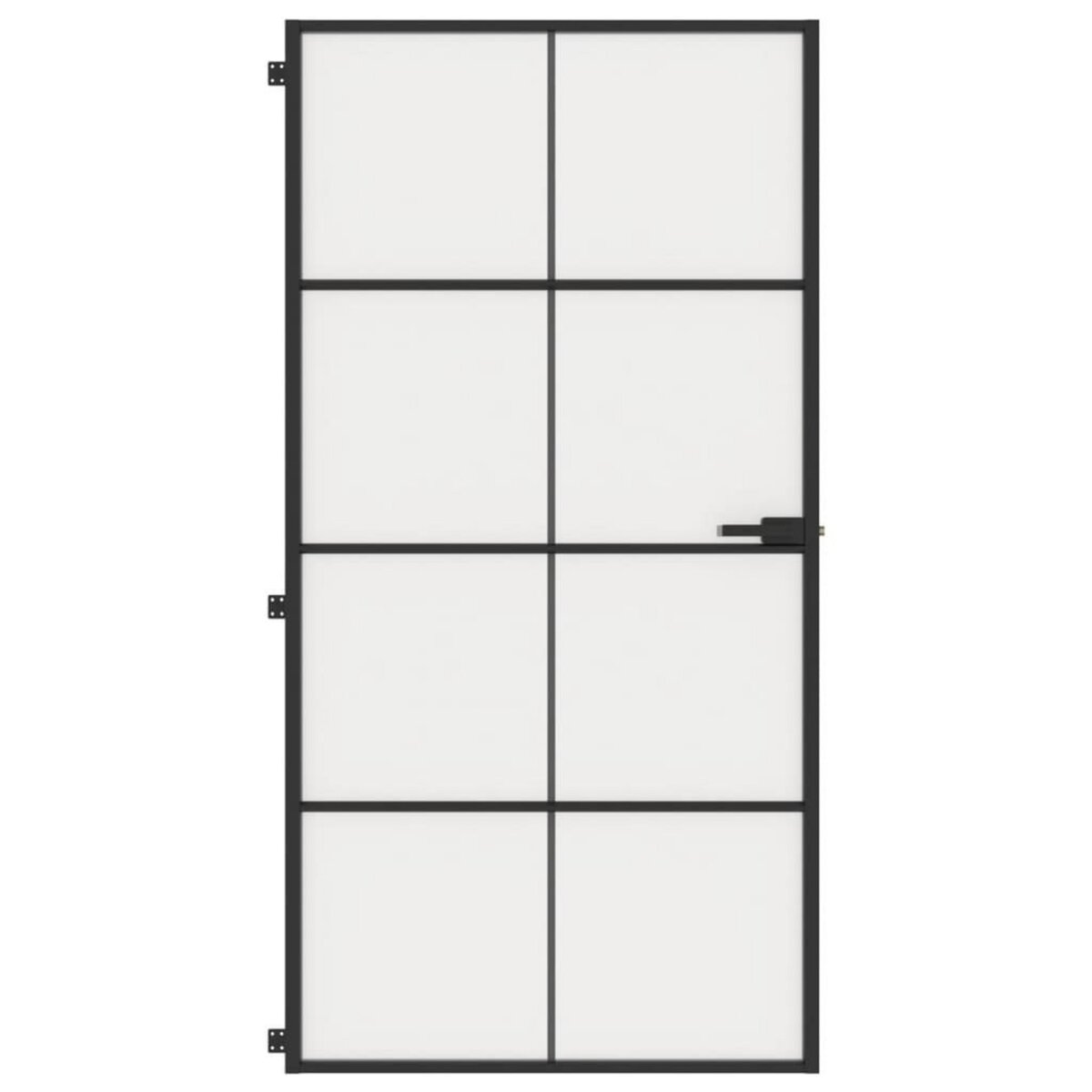 VIDAXL Porte interieure mince noir verre trempe aluminium