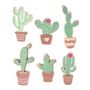 Voir la diapositive 1 : Paris Prix Lot de 6 Stickers en Bois  Cactus  5cm Vert