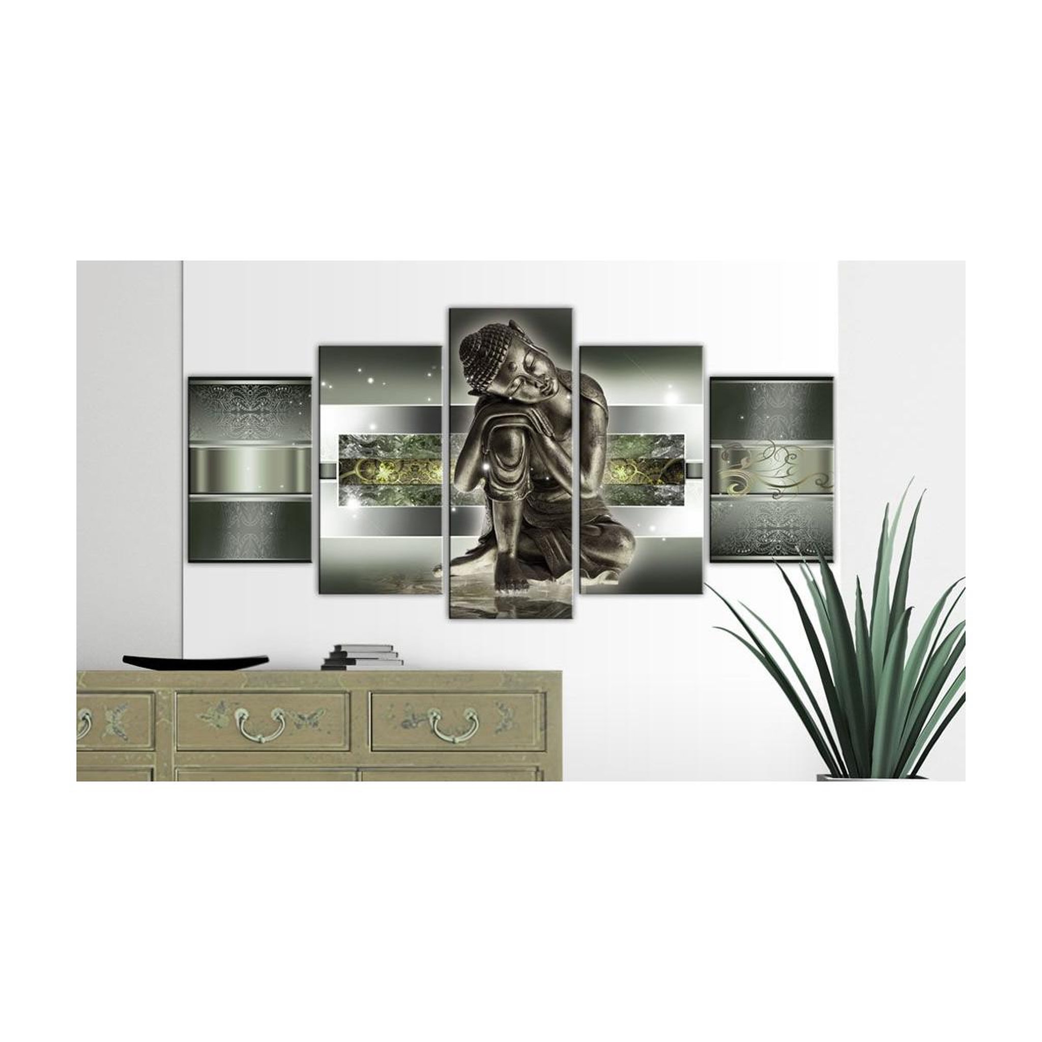 Voir la diapositive 2 : Paris Prix Tableau imprimé  sleeping buddha in greens