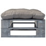 Voir la diapositive 2 : VIDAXL Repose-pied palette de jardin avec coussin en gris gris bois