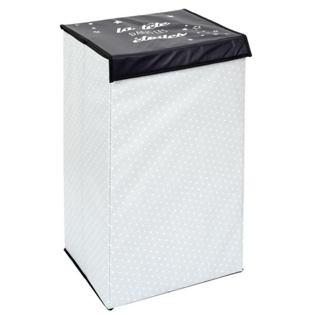 Paris Prix Panier à Linge Pliable  Garçon  58cm Noir & Blanc