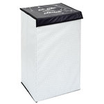Paris Prix Panier à Linge Pliable  Garçon  58cm Noir & Blanc