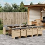 VIDAXL Ensemble a manger de jardin et coussins 11 pcs melange beige