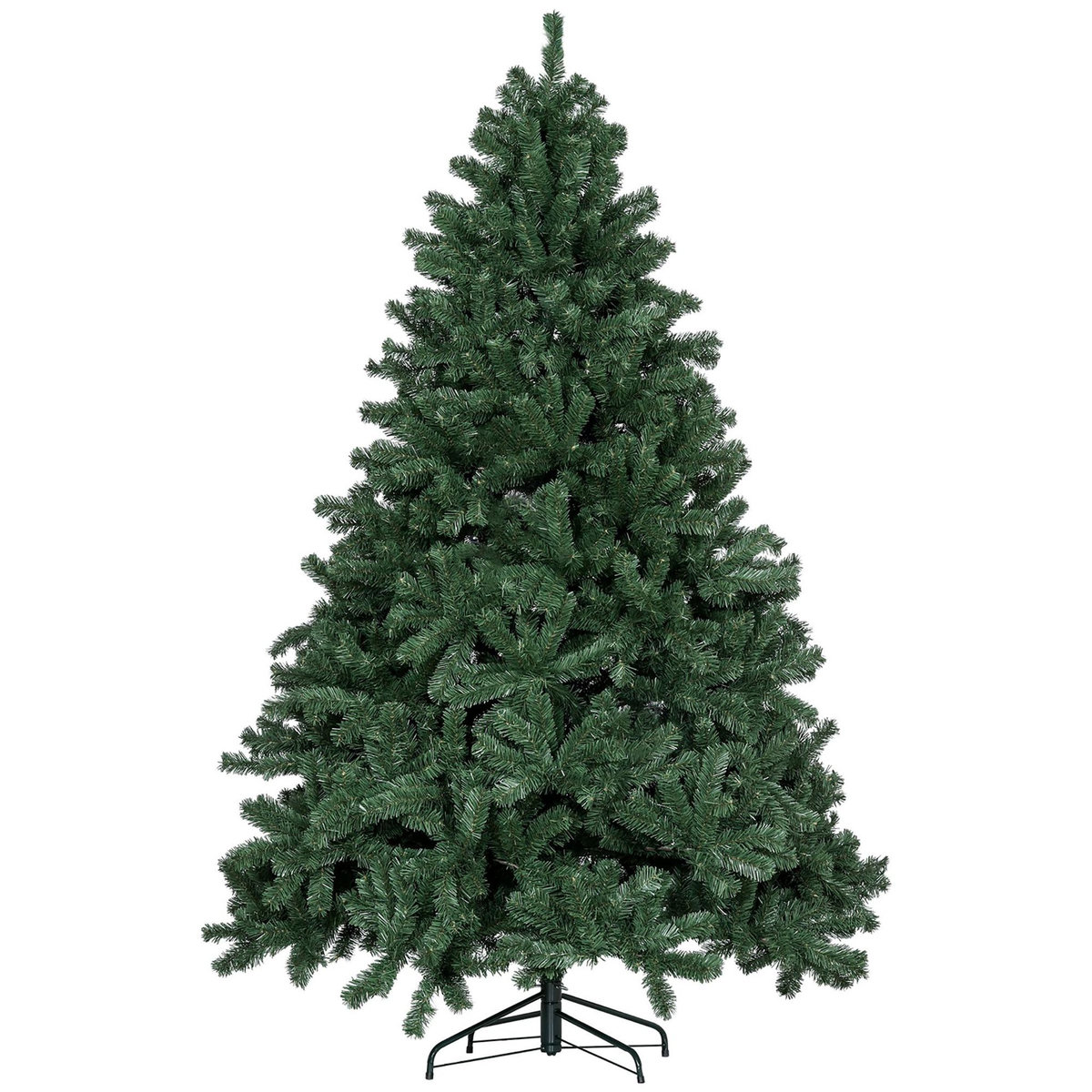 HOMCOM Sapin de Noël artificiel H.210 cm 1674 branches épines grand réalisme métal PVC PE vert