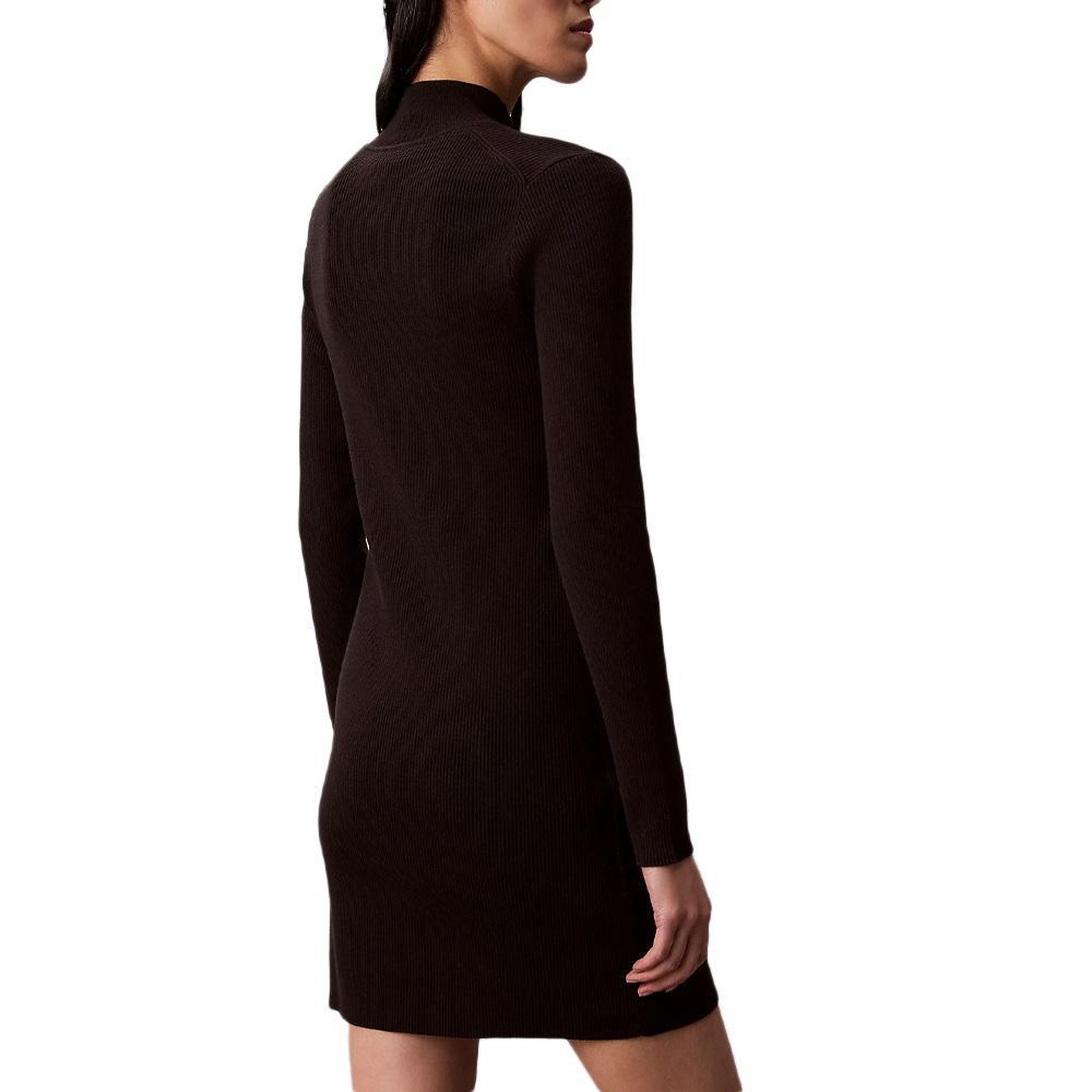 Voir la diapositive 2 : CALVIN KLEIN JEANS Robe Slim Noir Femme Calvin Klein Jeans Neck Mini Dress