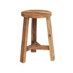 Rendez vous déco Tabouret rond en bois de teck recyclé H45 cm-Léa