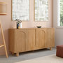 Voir la diapositive 2 : ID MARKET Buffet 160 cm ARCHIE 4 portes design arche bois façon chêne