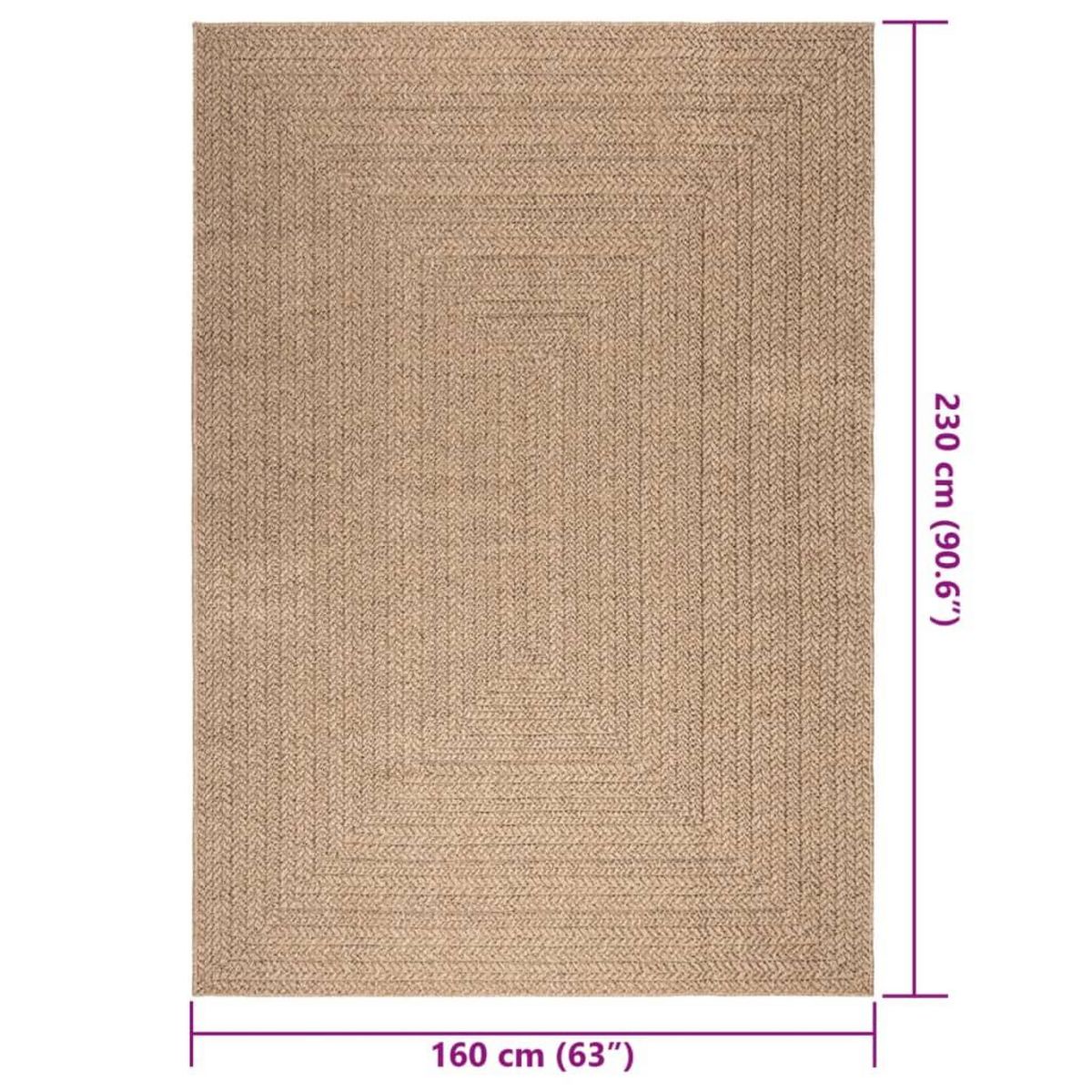 VIDAXL Tapis 160x230 cm aspect jute interieur et exterieur