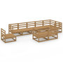 Voir la diapositive 2 : VIDAXL Salon de jardin 9 pcs marron miel bois de pin massif