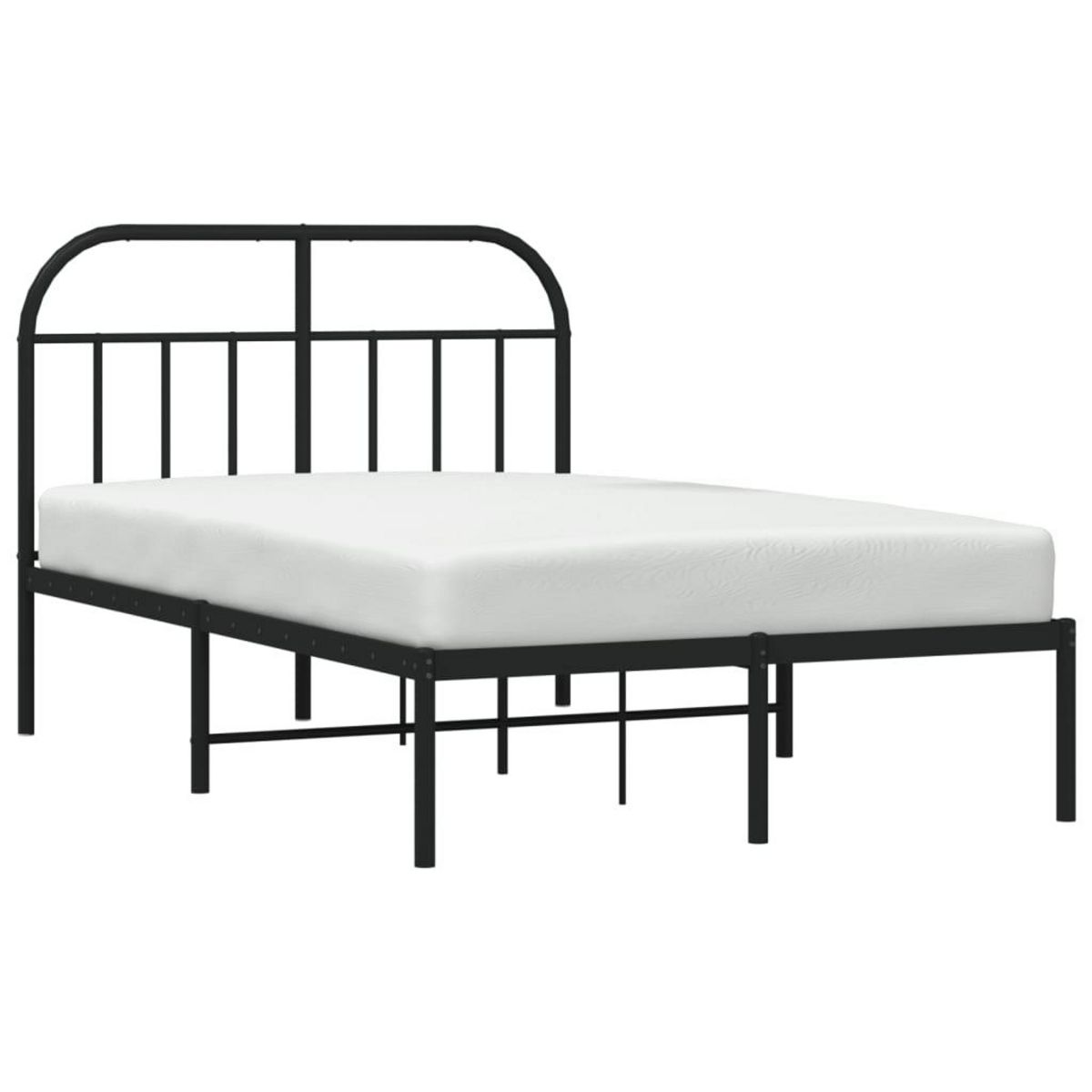 VIDAXL Cadre de lit metal sans matelas avec tete de lit noir 120x190cm