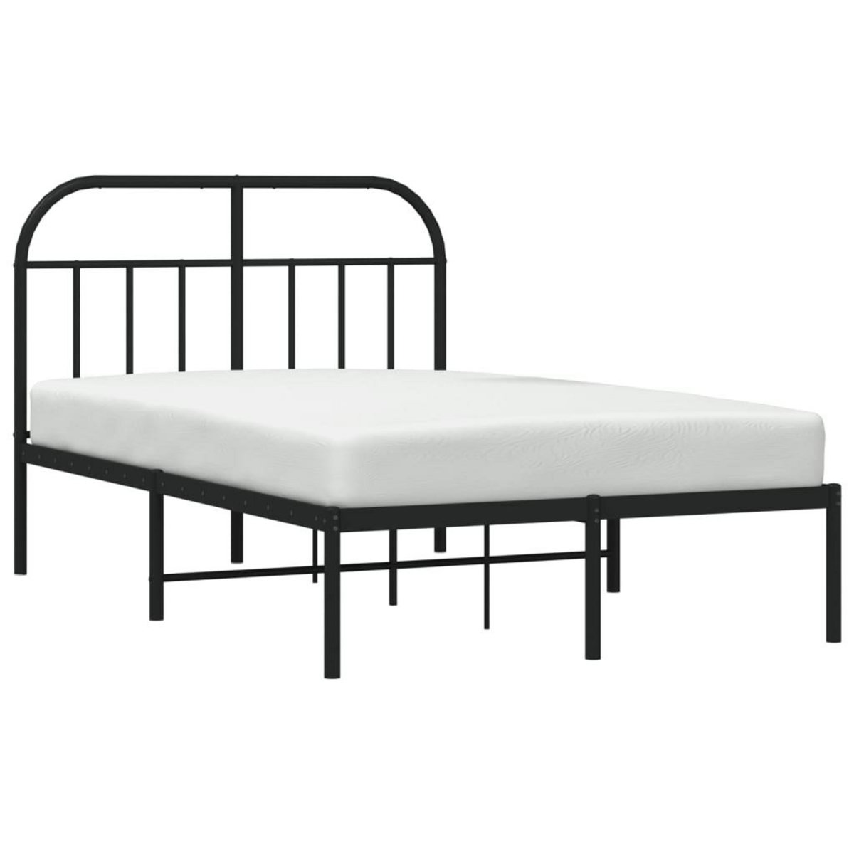 VIDAXL Cadre de lit metal sans matelas avec tete de lit noir 120x190cm