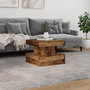 Voir la diapositive 4 : VIDAXL Table basse avec lumieres LED vieux bois 50x50x40 cm
