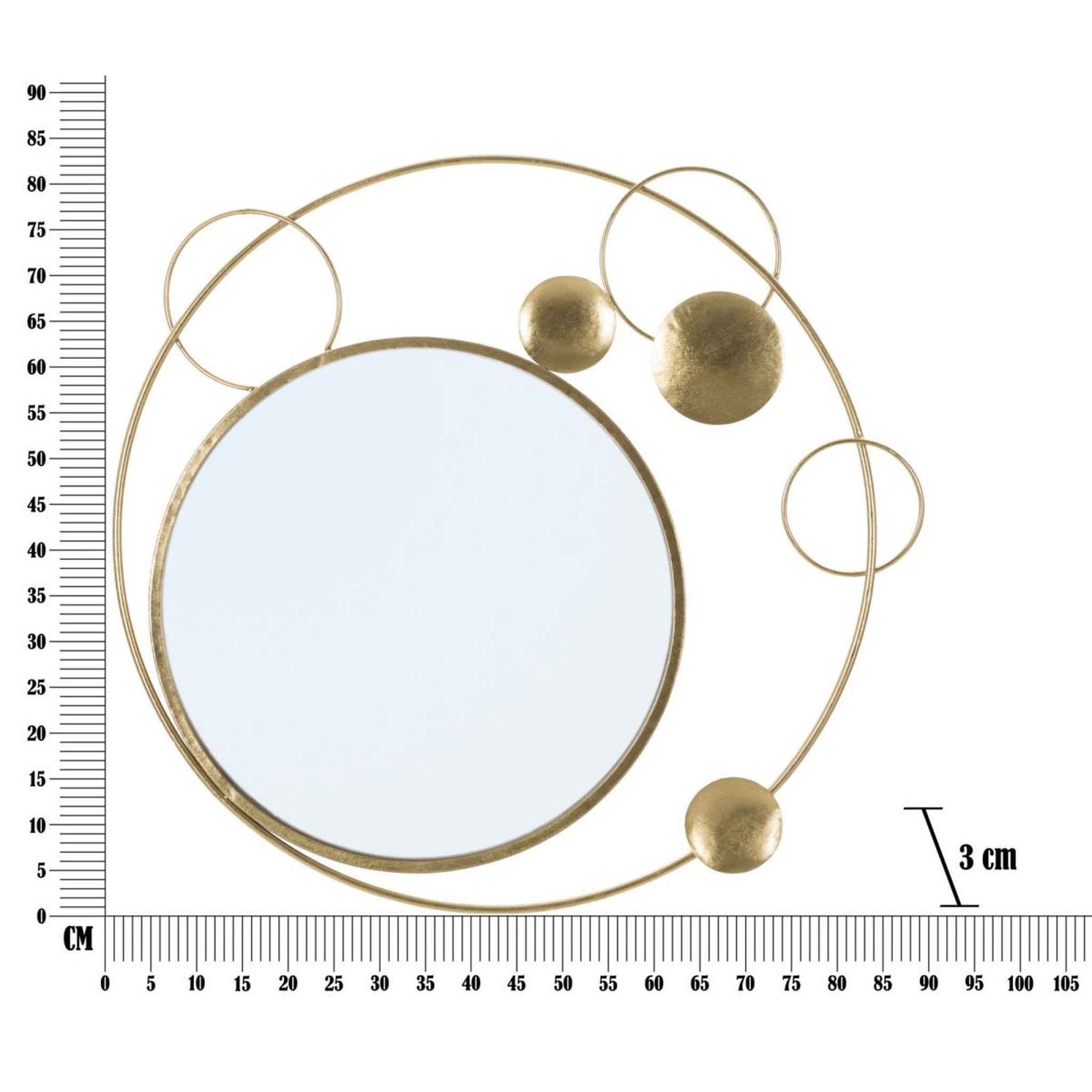 Voir la diapositive 5 : Paris Prix Miroir Mural Design  Planète  90cm Or