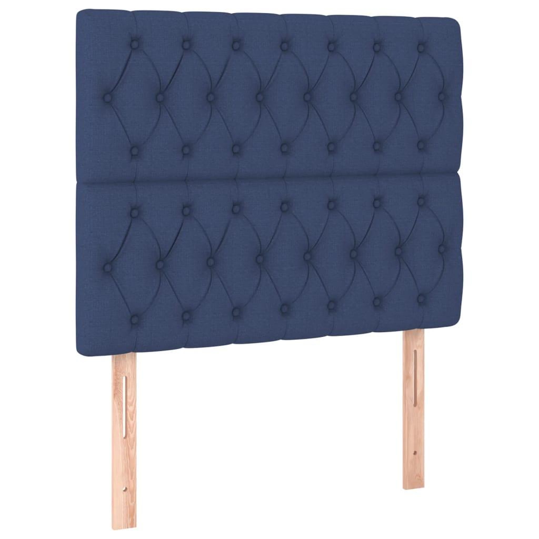 Voir la diapositive 2 : VIDAXL Tetes de lit 2 pcs Bleu 100x7x78/88 cm Tissu