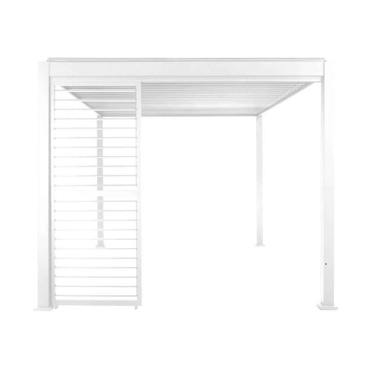 SWEEEK Pergola bioclimatique aluminium 4x3m + 3 persiennes 100cm lames orientables Triomphe
