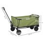 Voir la diapositive 3 : OUTSUNNY Chariot de jardin pliable 130L - housse zippée amovible, poignée télescopique mobile - acier noir tissu kaki