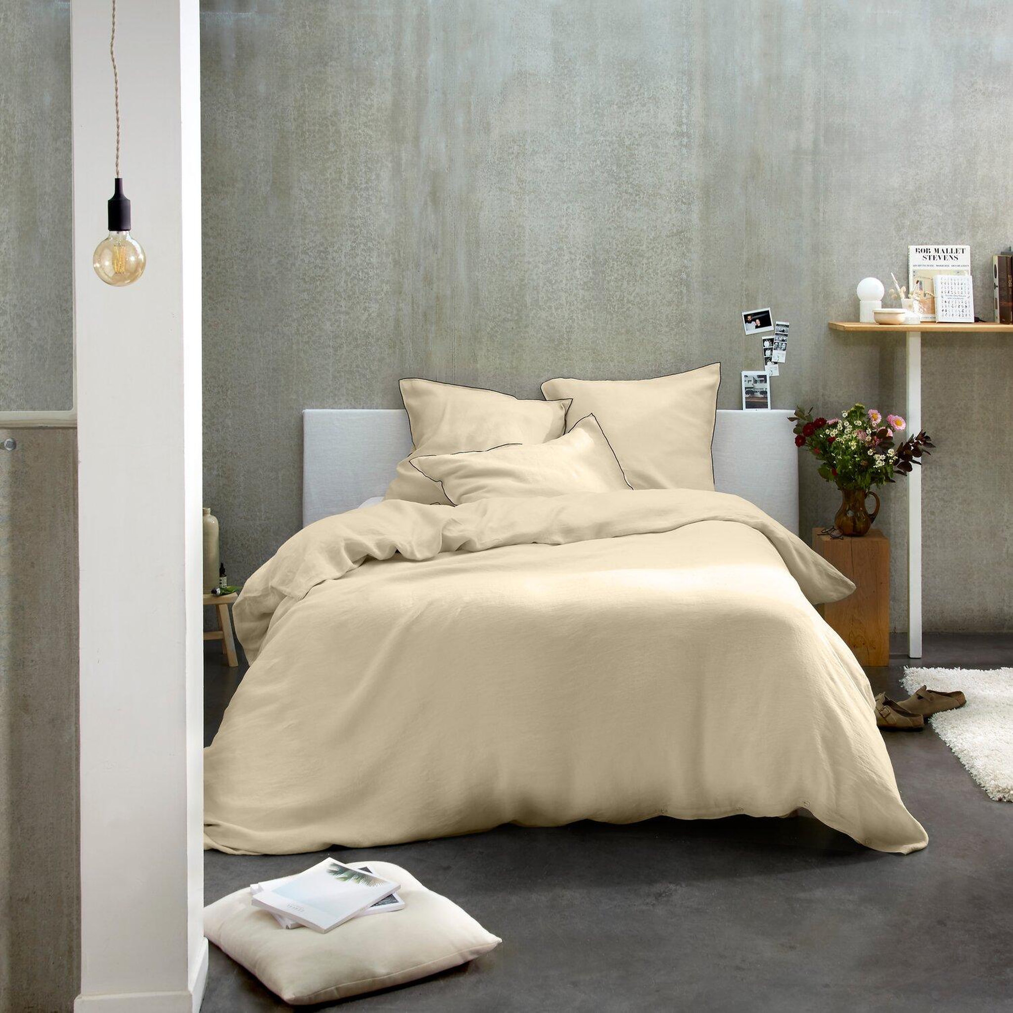 Voir la diapositive 1 : BATON ROUGE Parure de housse de couette 100% lin lavé 160gsm