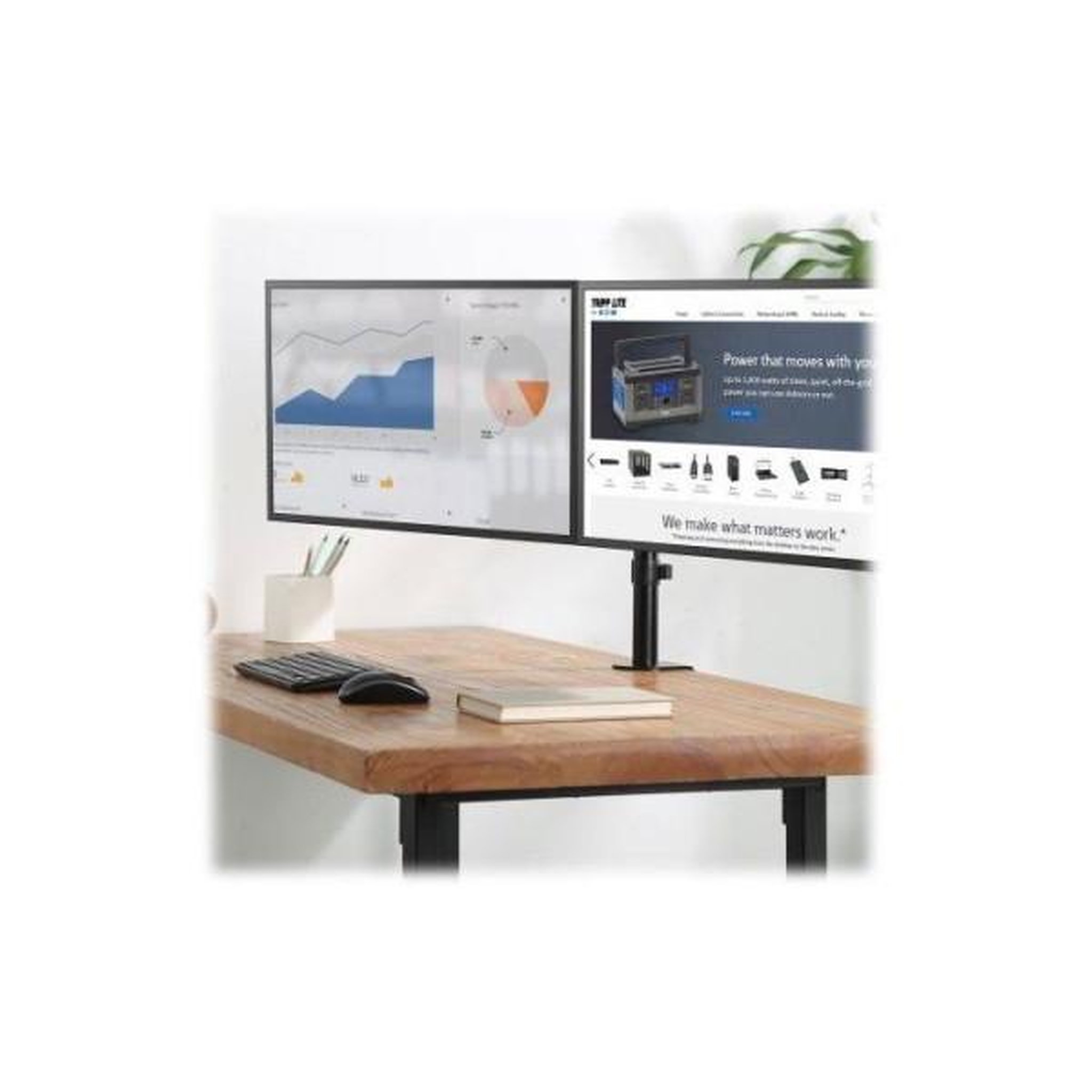 Voir la diapositive 5 : Eaton Support ordinateur portable 2 écrans bras flexibles et indépendants