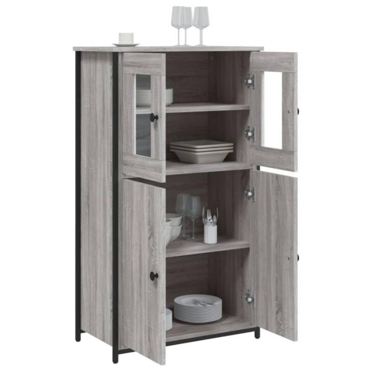 VIDAXL Buffet haut sonoma gris 62x32x106,5 cm bois d ingénierie