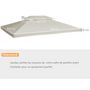 Voir la diapositive 3 : HOMCOM Toile de toit de rechange pour pavillon tonnelle tente 3x4m crème