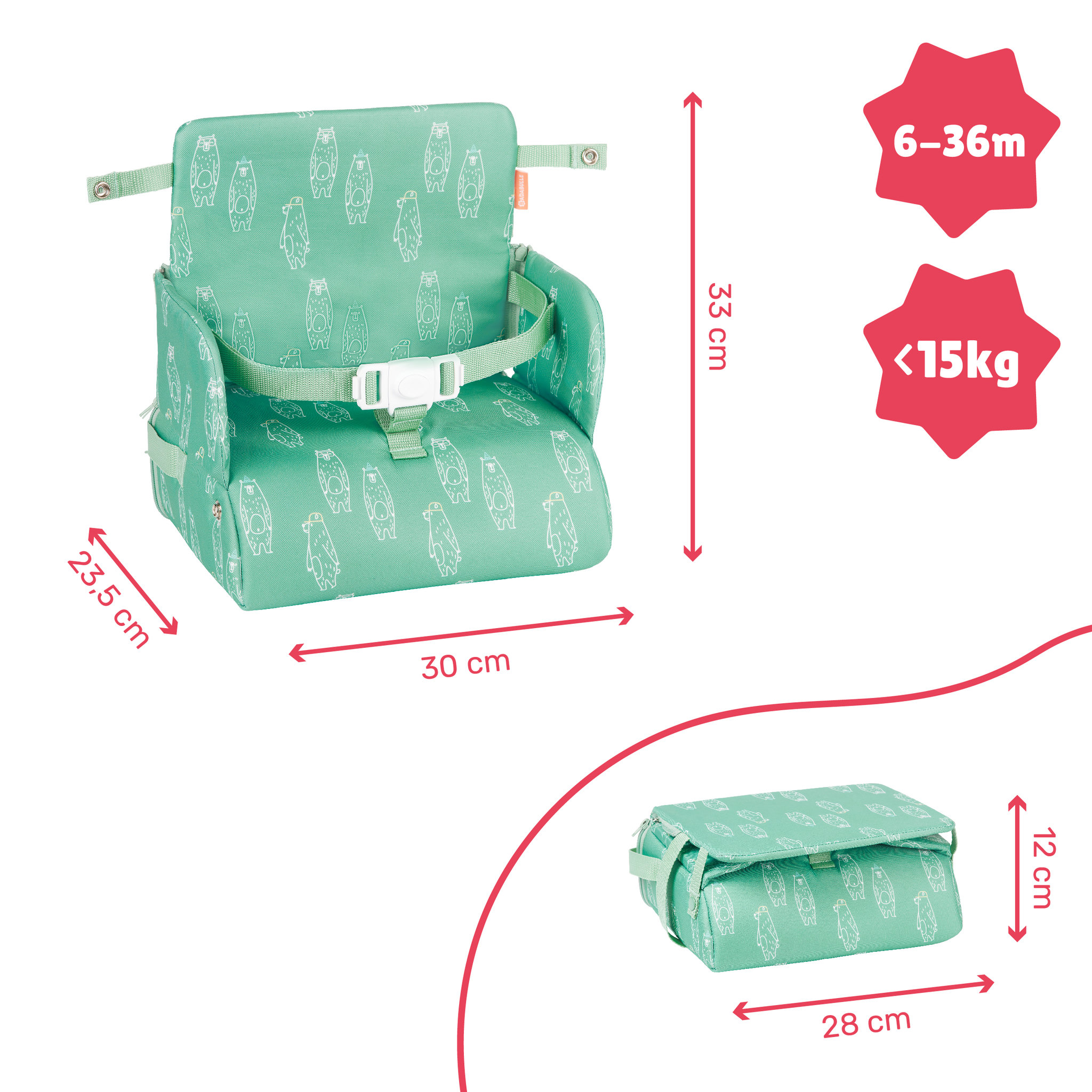 Voir la diapositive 2 : REHAUSSEUR DE CHAISE NOMADE 2 EN 1 