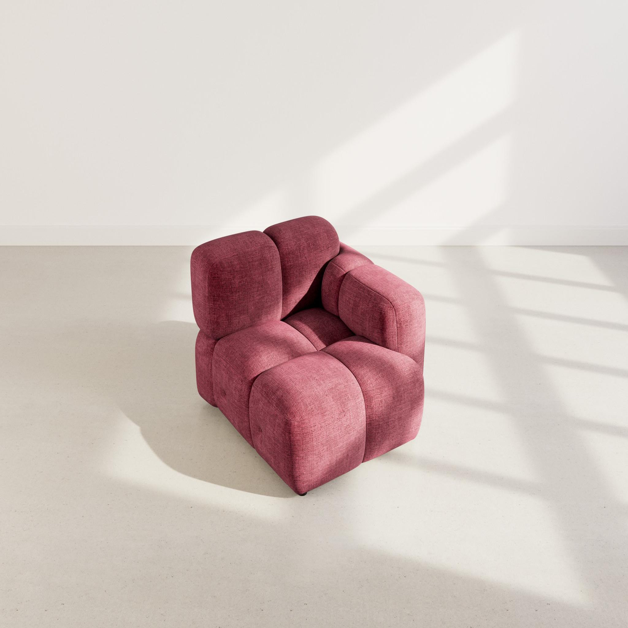 Voir la diapositive 3 : BEST MOBILIER Grace - module d'assise droit en velours texturé