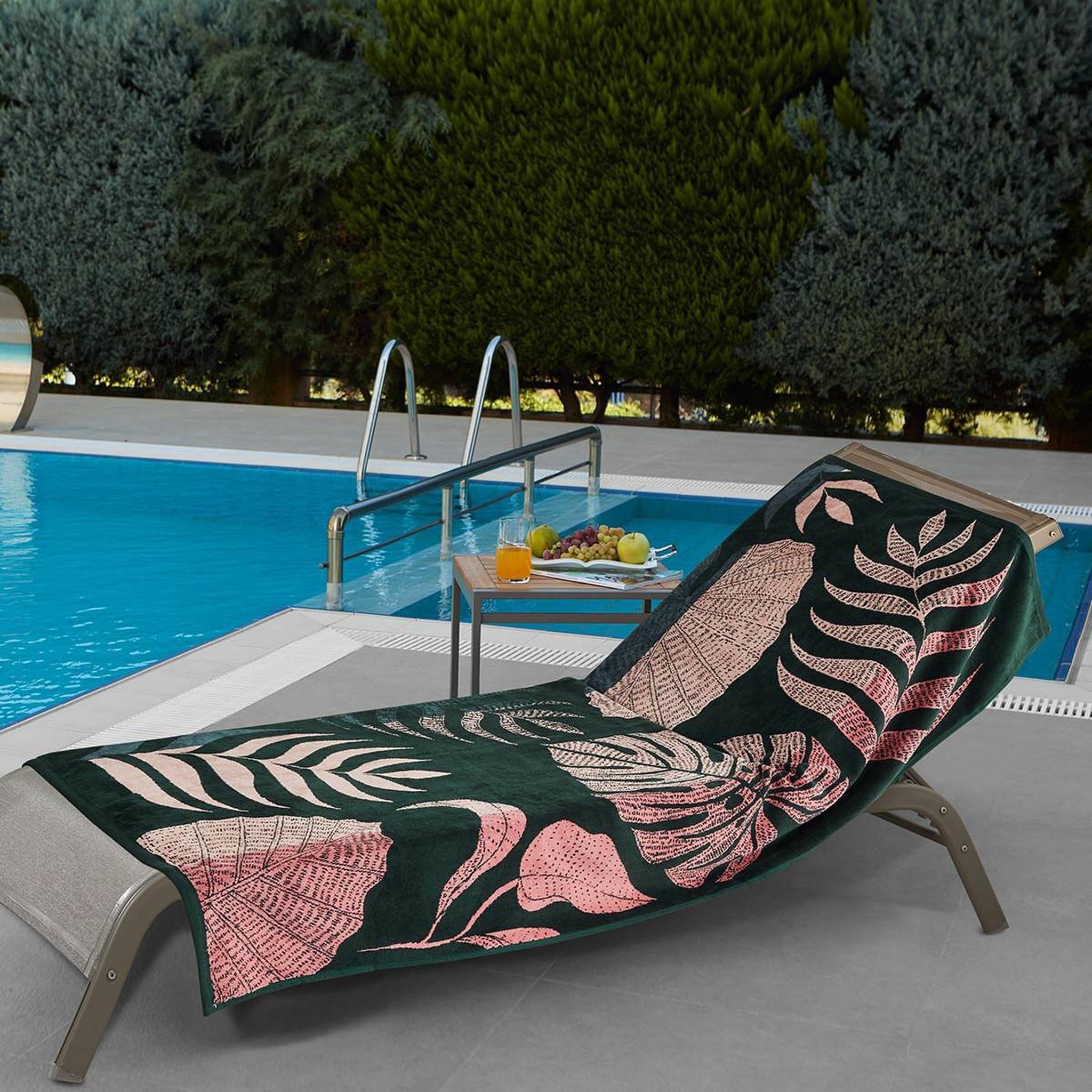 Voir la diapositive 6 : Sensei Maison Serviette de plage velours 100x180 cm TROPICAL