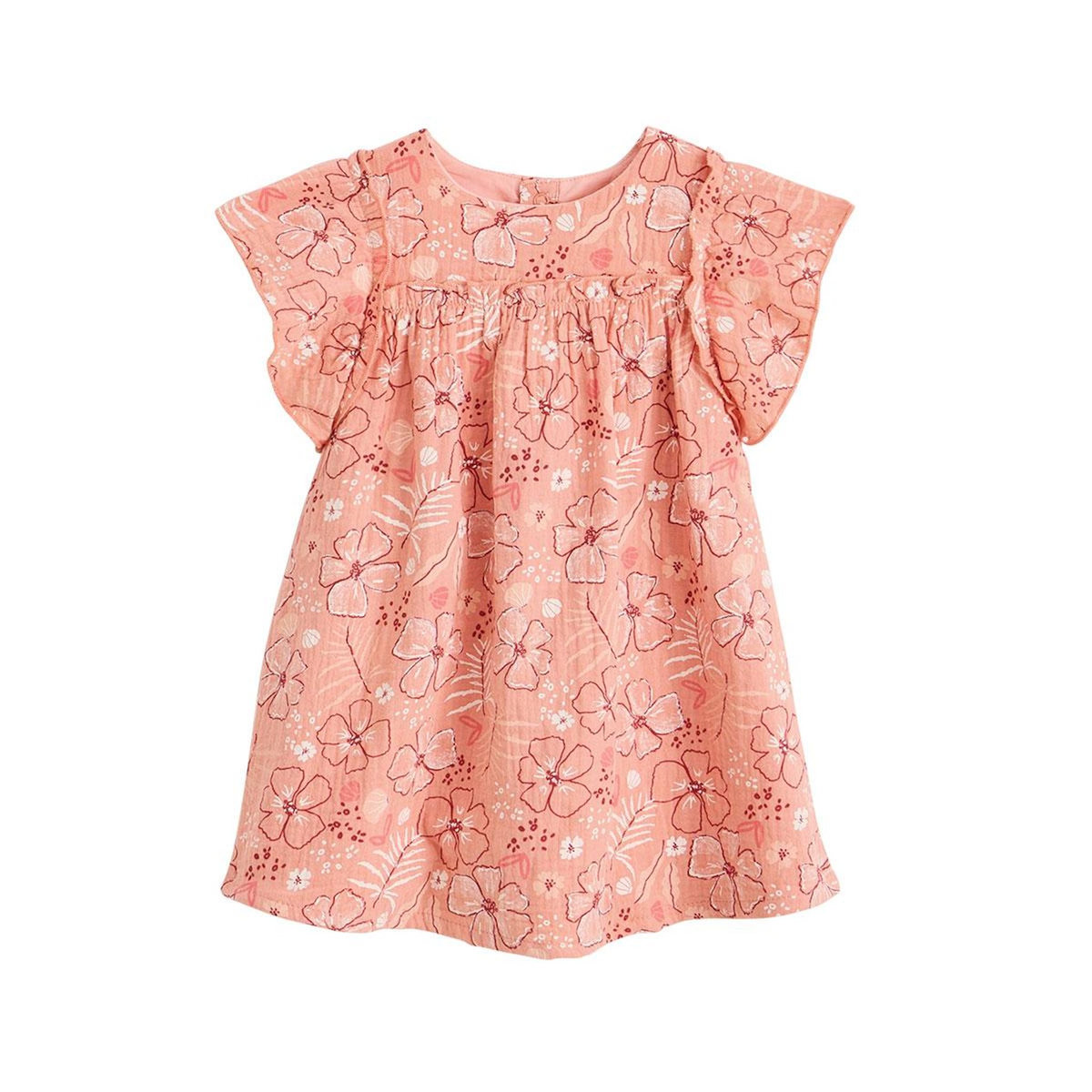 Petit Béguin Robe enfant en gaze de coton Santa Giulia