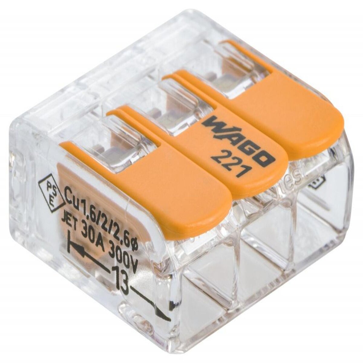 WAGO Lot de 4 bornes WAGO levier 2 fils 6mm²