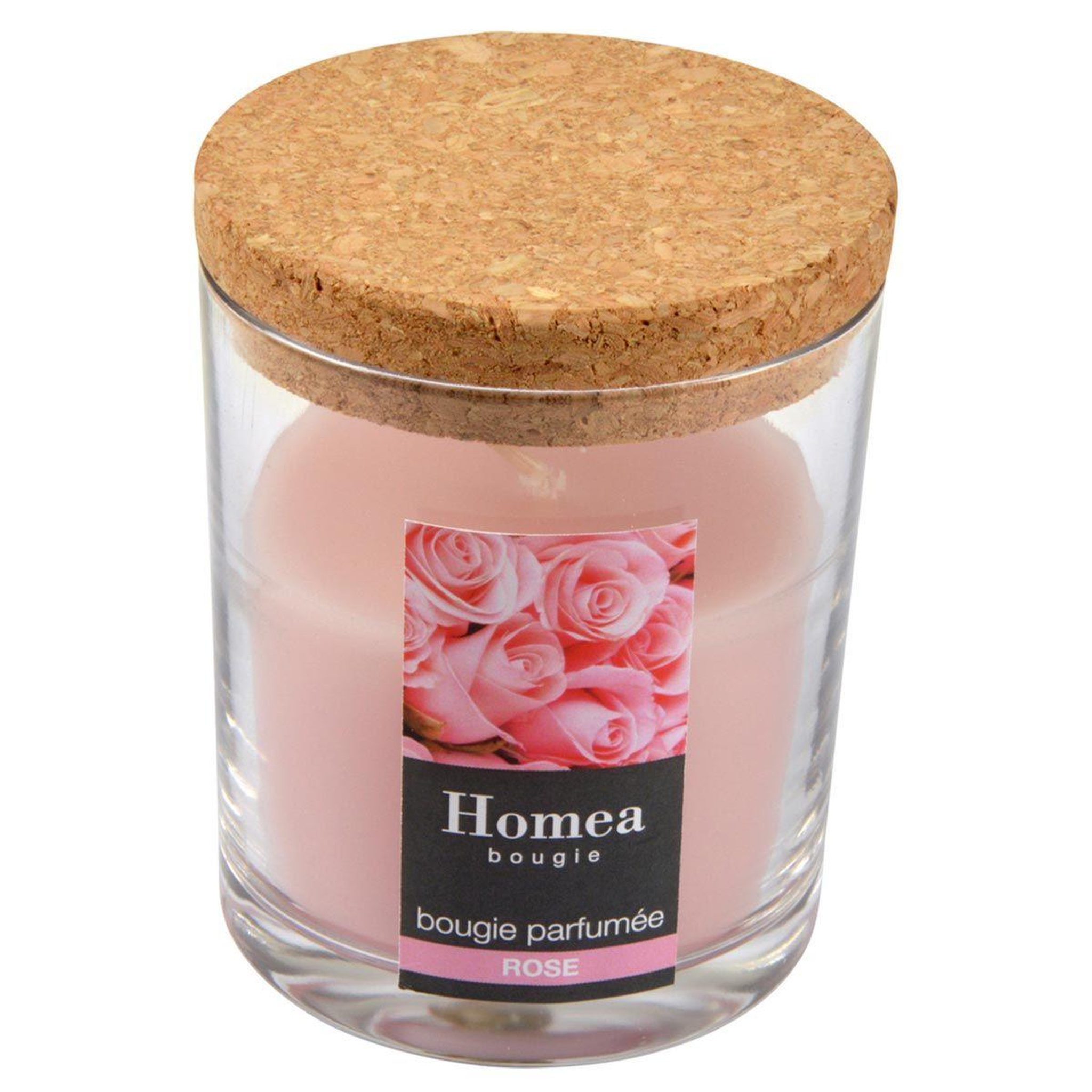 HOMEA Bougie verrine parfumée  essentiel  8cm rose