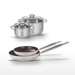 ELO Lot Poêles 28/32 cm et Faitouts 16/20 cm Elo Bistro Line