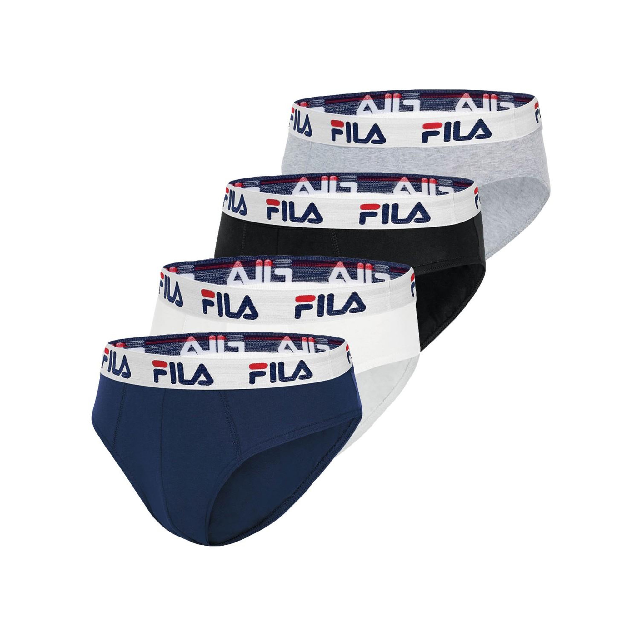 Voir la diapositive 1 : FILA Lot de 4 slips coton homme Fila FU5015