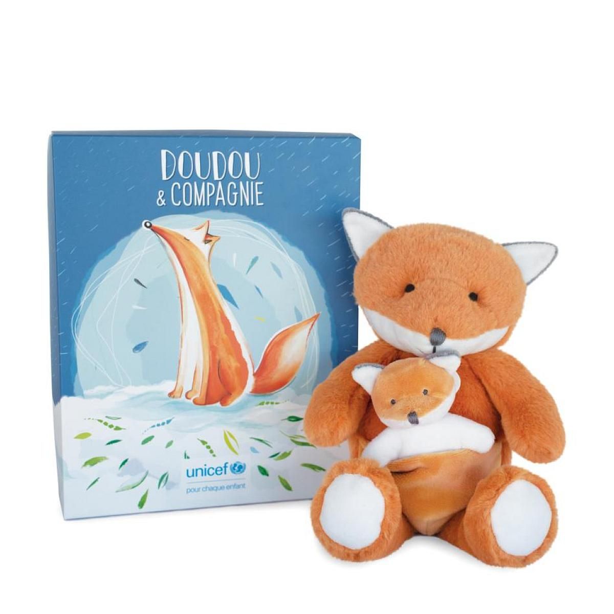 DOUDOU ET COMPAGNIE Peluche bebe et moi renard - unicef - 25cm