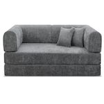 Habitat et Jardin Canapé droit convertible en tissu texturé  Elior  - 3 places - Gris foncé