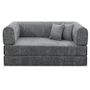 Voir la diapositive 1 : Habitat et Jardin Canapé droit convertible en tissu texturé  Elior  - 3 places - Gris foncé