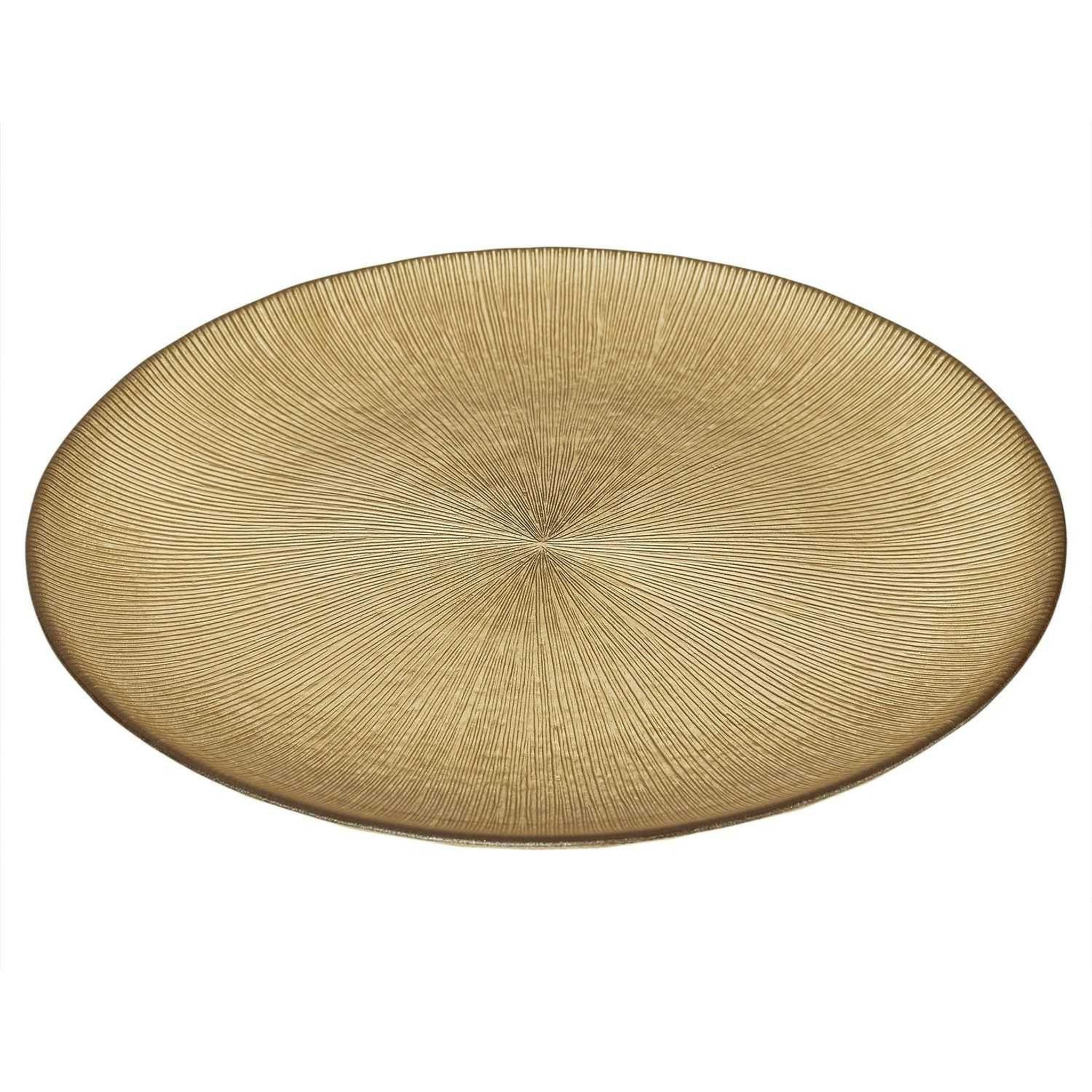 Voir la diapositive 1 : The Home Deco Factory Lot de 12 assiettes plates en verre MIRAGE - Diam 27 cm - Or