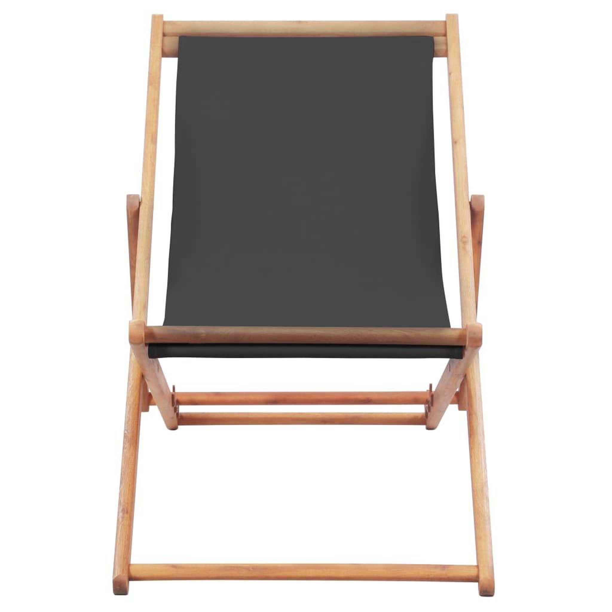 Voir la diapositive 2 : VIDAXL Chaise pliable de plage Tissu et cadre en bois Gris