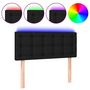 Voir la diapositive 2 : VIDAXL Tete de lit a LED Noir 90x5x78/88 cm Tissu