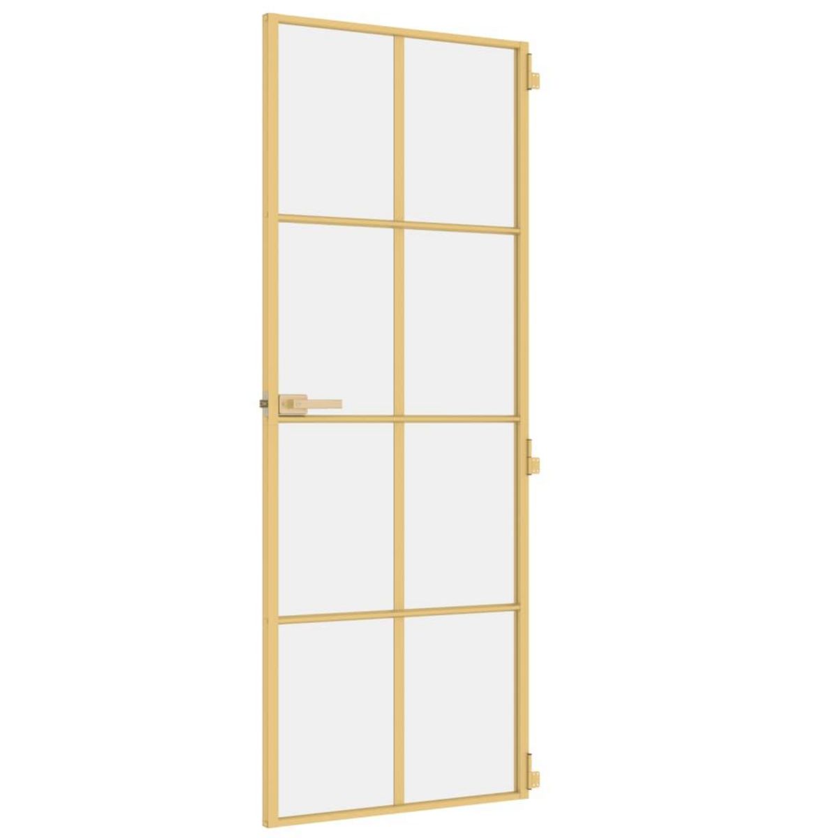 VIDAXL Porte interieure mince dore 76x201,5 cm verre trempe aluminium
