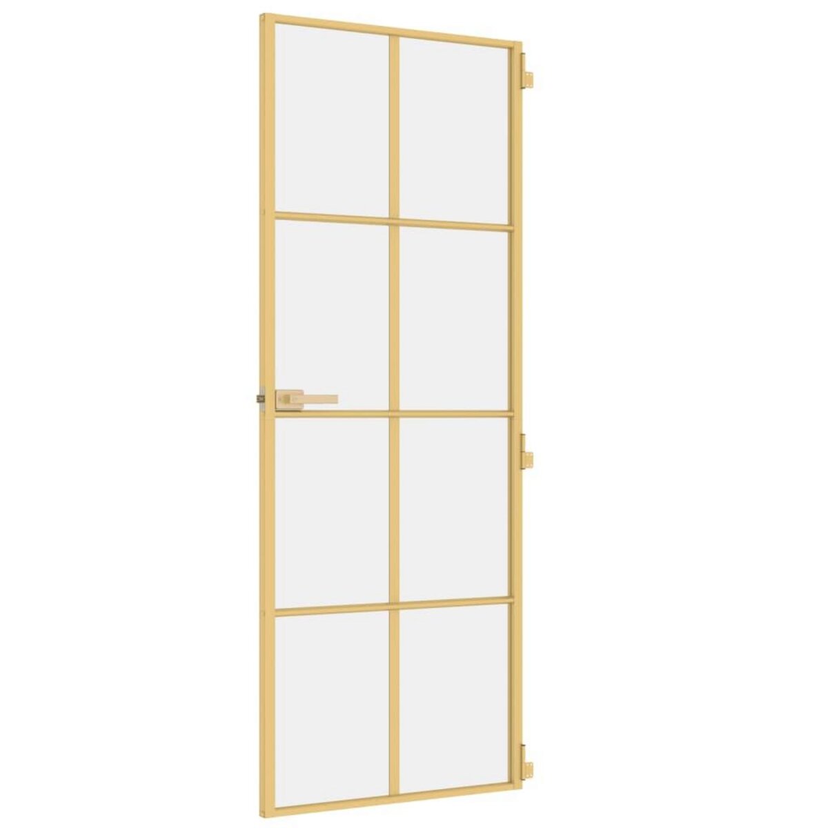 VIDAXL Porte interieure mince dore 76x201,5 cm verre trempe aluminium