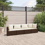 Voir la diapositive 1 : VIDAXL Salon de jardin 4 pcs avec coussins marron resine tressee