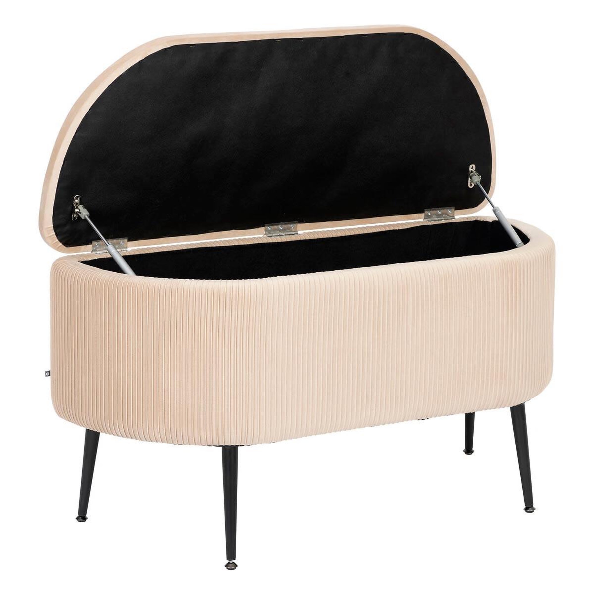 Voir la diapositive 2 : ATMOSPHERA Banc coffre en velours  solaro  100cm beige
