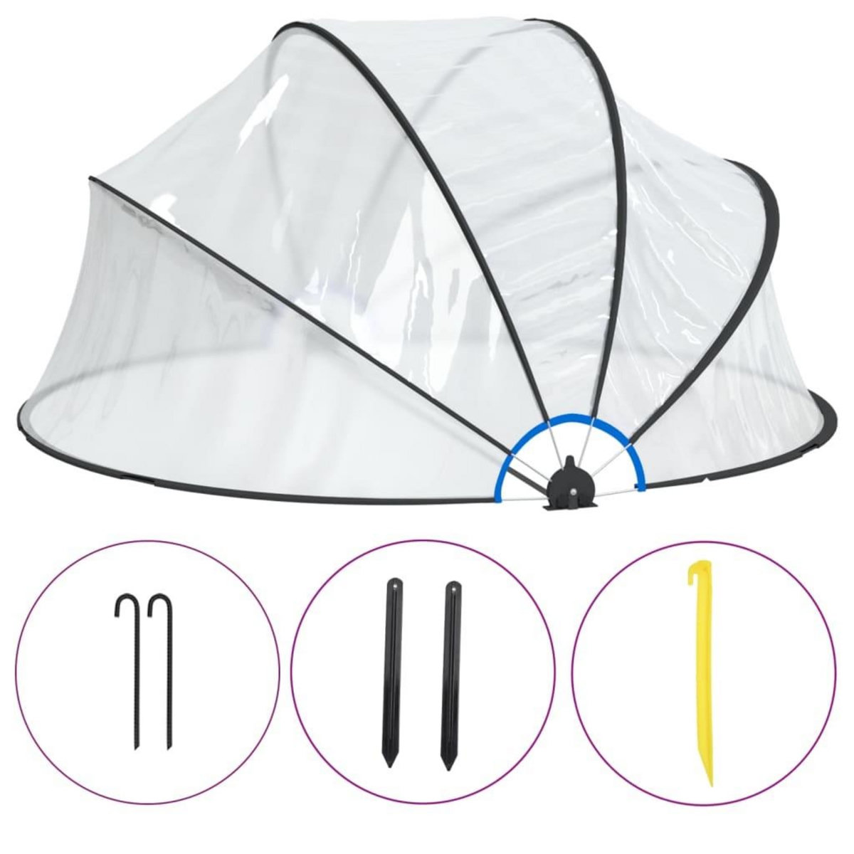 VIDAXL Dome de piscine rond 315x158 cm PVC