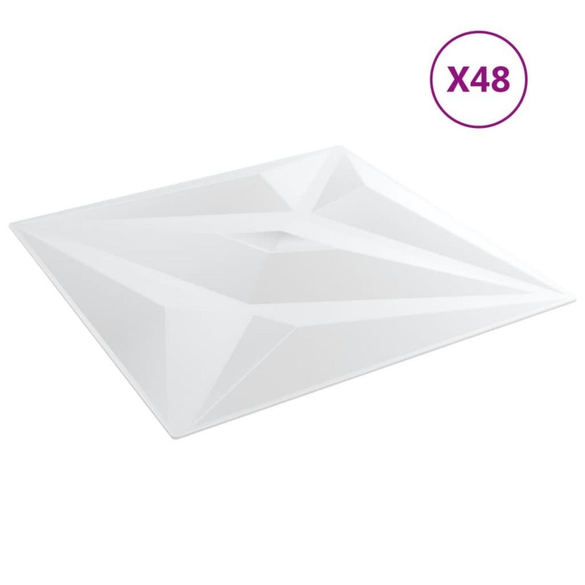 VIDAXL Panneaux muraux 48 pcs blanc 50x50 cm XPS 12 m^2 etoile