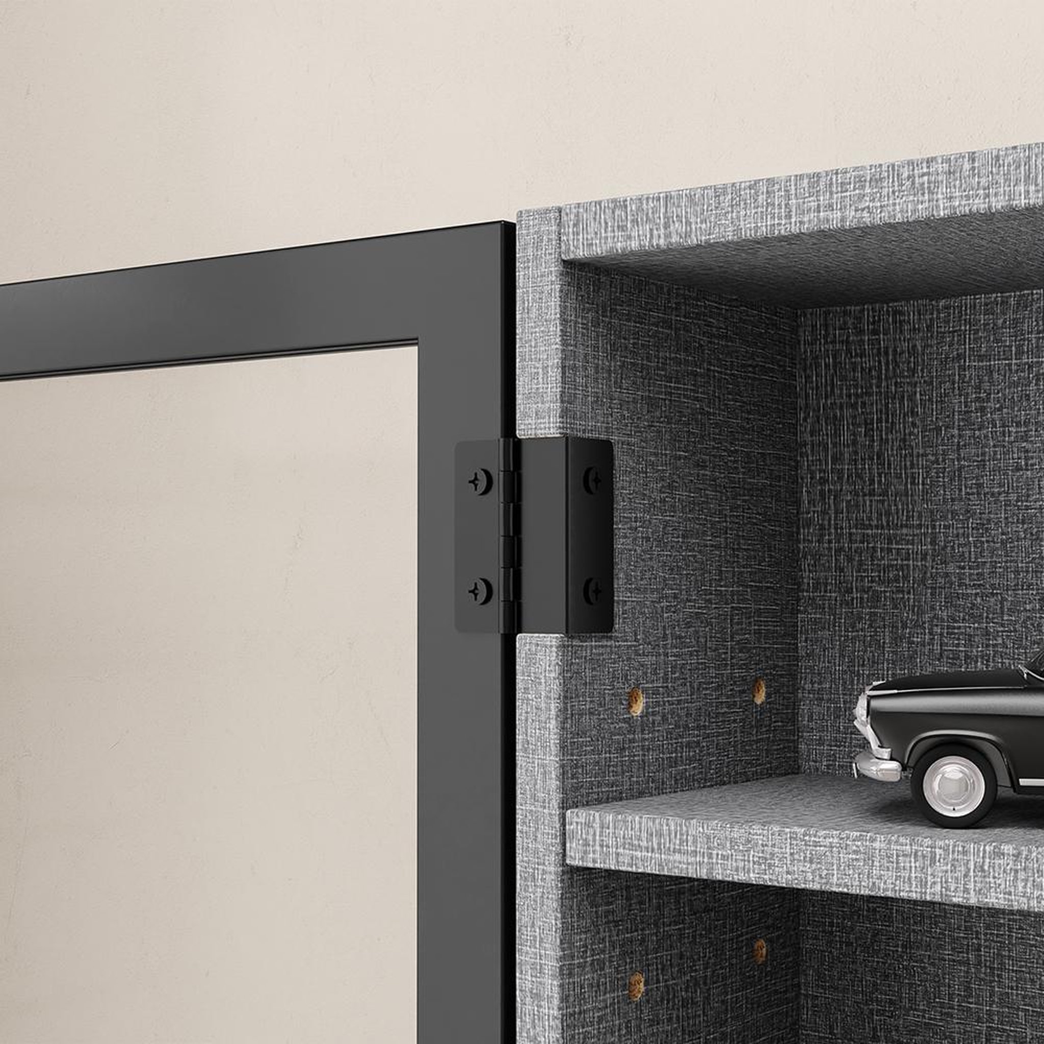 Voir la diapositive 6 : SOBUY Vitrine murale grise avec portes en verre 80x12,2x60 cm fsb113-dg