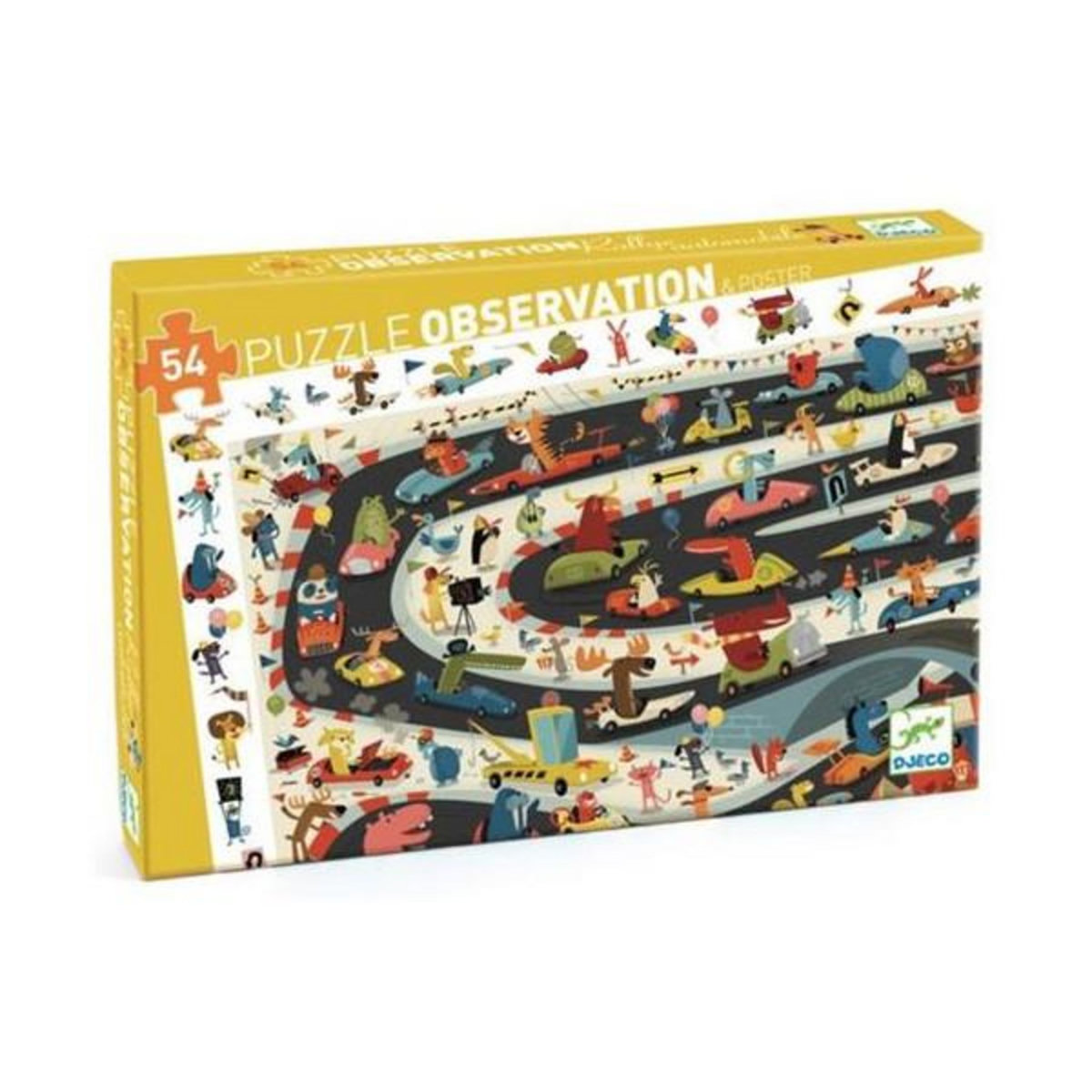 Djeco Puzzle enfant Djeco Rallye Automobile 54 pièces