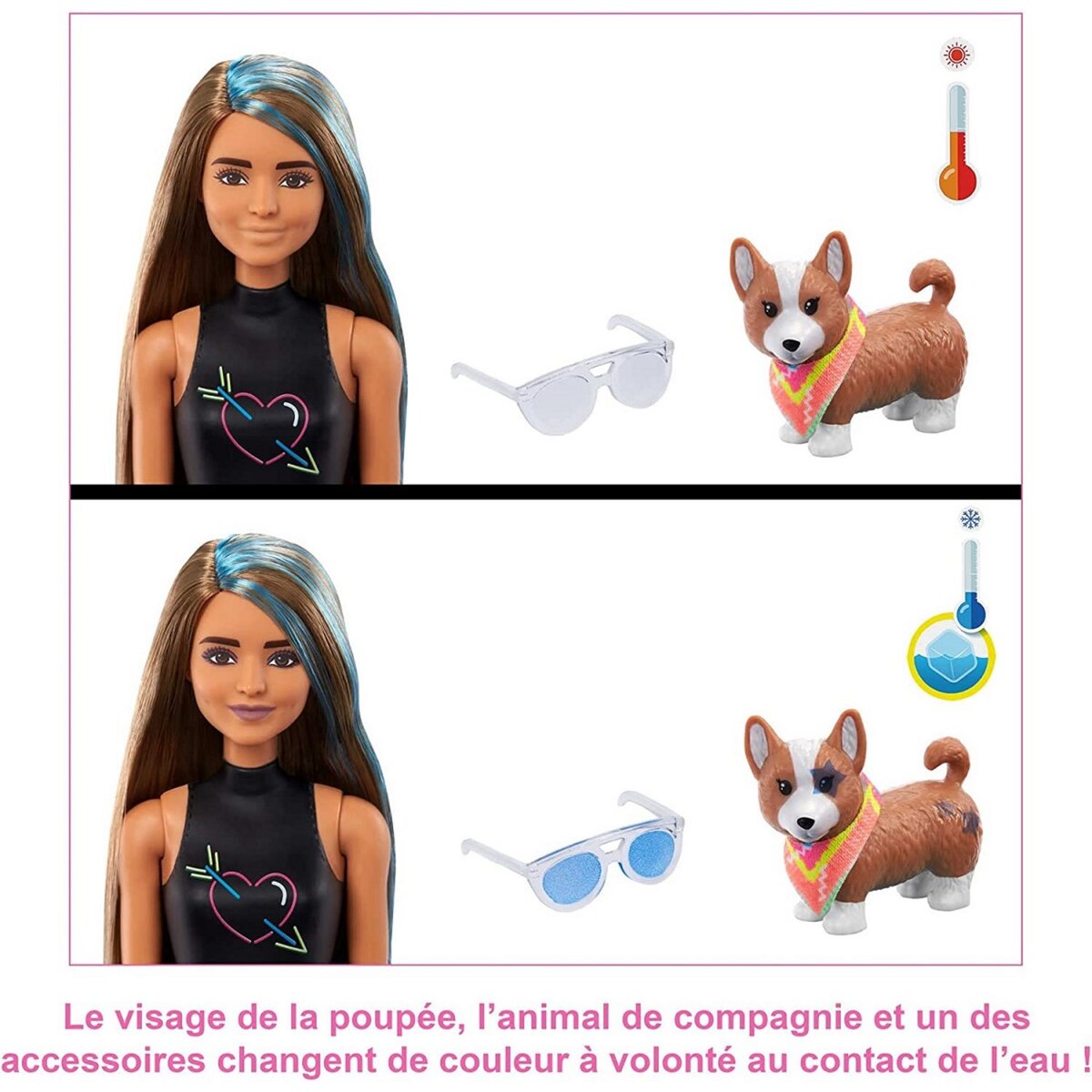 BARBIE Poupée Barbie Color Reveal avec 25 surprises Tie Dye Fluo 